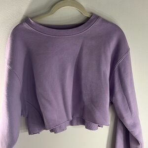 Cropped purple crew neck